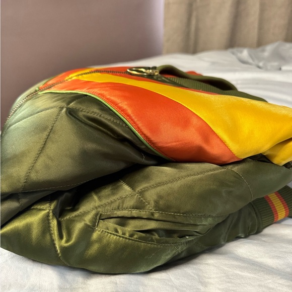 Classic Rock Couture Rising Sun Bomber Jacket Olive Green retro boho xl used - Picture 13 of 13